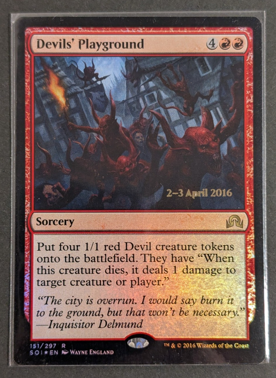 MTG Card - 1x Devil's Playground - Shadows Over Innistrad - NM Pre-Release Foil