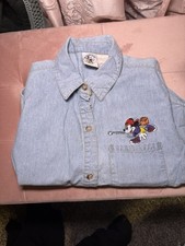 Vintage 90s Denim Mickey Mouse Baseball Youth Shirt Sz L 7 Mickey  Co