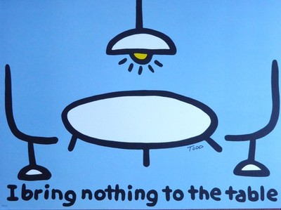 Todd Goldman I Bring Nothing zu Den Tisch Handsigniert Komisch Lustig