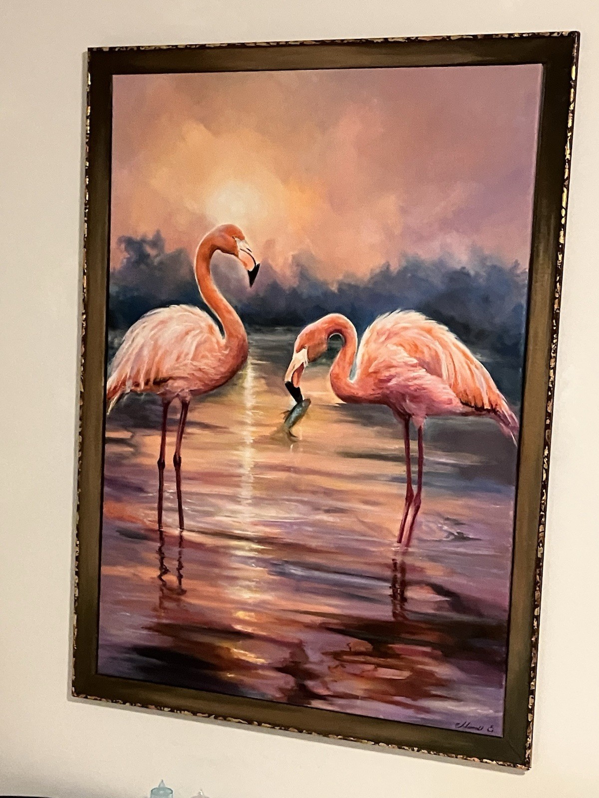 Imagen acrílica muy bonita pintada a mano sobre lienzo única