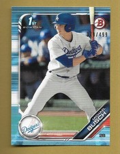 MICHAEL BUSCH 2019 TOPPS BOWMAN 1ST SP BLUE ROOKIE RC CARD #'D /499 MLB