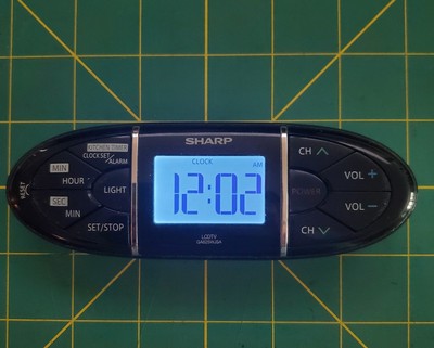 Sharp Kitchen Remote Control for LCD TV Magnetic Clock Timer Alarm Light Tested 