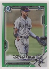2021 Bowman Chrome Prospects Green Refractor 15/99 Julio Carreras #BCP-161 s3g