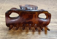 French Style Hair Claw Women's Dark Brown Tortoise Jaw Clip Teeth 2.25"