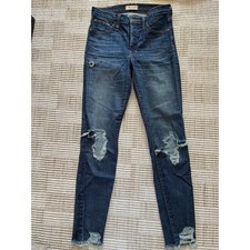 Madewell 9" Skinny High-Rise Distressed Jeans Sz. 27 Tall