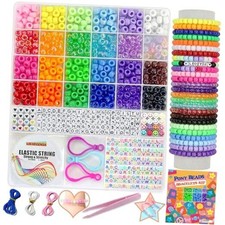 Pony Beads Bulk,Kandi Beads for Necklace Jewelry Making Hair 24Color 1000PCS 