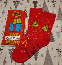 2025 McDONALD'S Grinch Socks Christmas Adult Happy Meal Red Socks
