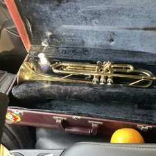 VINTAGE BRASS TRUMPET UNKNOWN NAME if you recognize the engraving let me no 