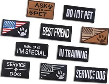 10-Piece Service Dog Patches Set,Removable Tactical Embroidered Patches for Vest