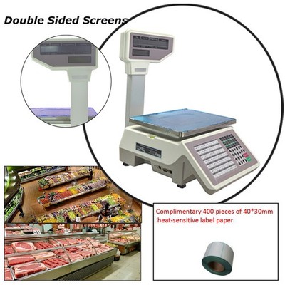 Accurate Price Computing Scale Thermal Printer w Double Sided Digital Display