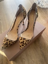 Gianvito Rossi Plexi Heels Pumps Size 37 - Leopard Print Uk Size 4