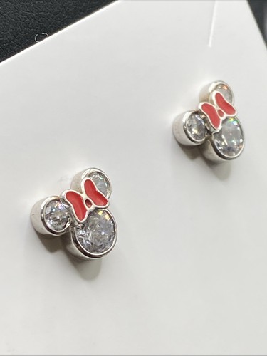 Sterling Silver Minnie Mouse Post Earrings - Picture 4 of 5