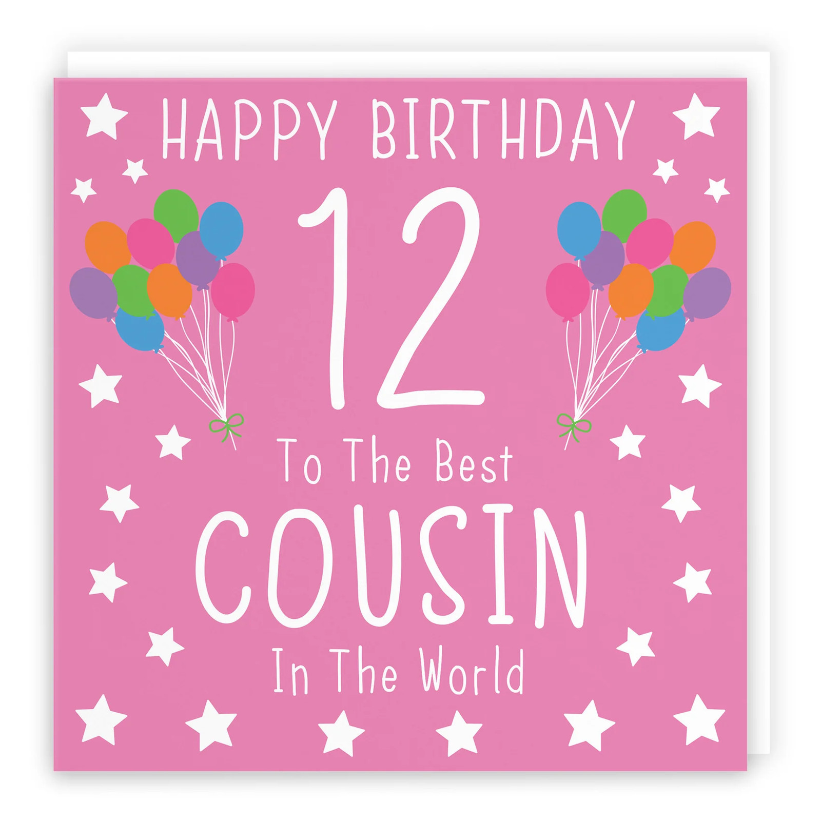 12th Cousin Female Pink Birthday Card Iconic