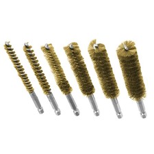 6x 1/4 inch Hex Shank Brass Bore Cleaning Wire Brushes 8-19mm For Power Drill
