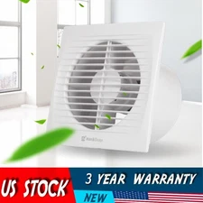 6" Wall-Mounted Exhaust Fan Silent Ventilation Extractor For Toilet Kitchen Vent
