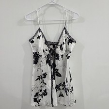 Victorias Secret Babydoll Slip Mini Dress Large Floral Lace Coquette Satin