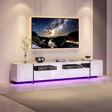 94.5" W TV Stand for Up to 100" TV, Media Console with LED Lights/Power Outlets