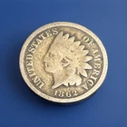 1862 Copper Nickel Indian Head Cent Penny- Good/VG Details