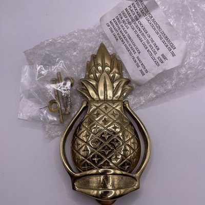 Vtg Solid Brass Pineapple Door Knocker Welcome Handle AVON 6 1/2'' Tall