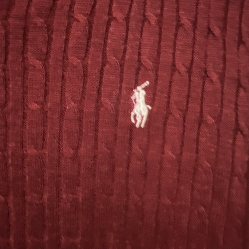 Polo Ralph Lauren Vintage Burgunderrot Zopfmuster V-Ausschnitt Baumwolle Pullover Größe 2xl USA - Bild 2 von 6
