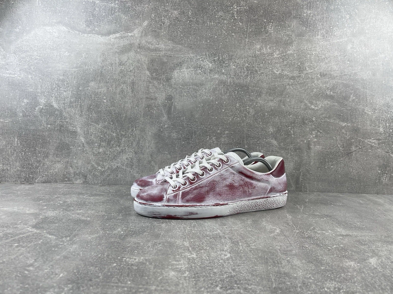 Chaussures Baskets Gucci Ace Cuir Luxe Personnalisées Taille EU8,5 / 03F Made in Italy