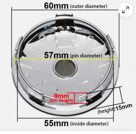 Tapacubos de llanta tapa central de aleación con insignia negra plateada MUGEN POWER 4 piezas 60 mm Foto 3 de 4