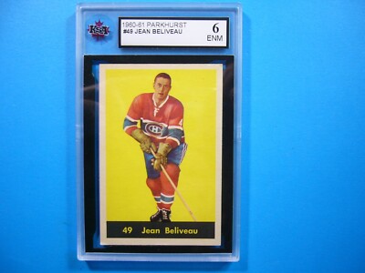 1960/61 PARKHURST NHL HOCKEY CARD #49 JEAN BELIVEAU KSA 6 EX/NM
