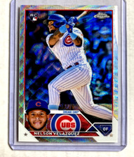 #'d/75- 2023 Topps Chrome #82- Nelson Velazquez Blue Wave Refractor Sp Rc