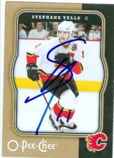 Stephane Yelle autographed Hockey Card (Calgary Flames) 2007-2008 O-Pee-Chee