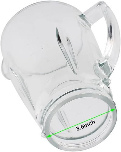 Anbige Replacement Parts Glass jar with Jar Base Bottom Cap,Blade with... - Picture 4 of 7