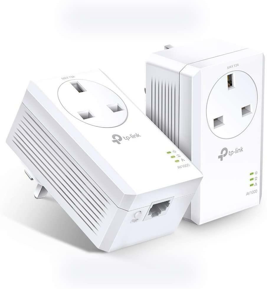 TP-Link TL-PA7017P KIT 1-Port Gigabit Passthrough Powerline Starter Kit UK
