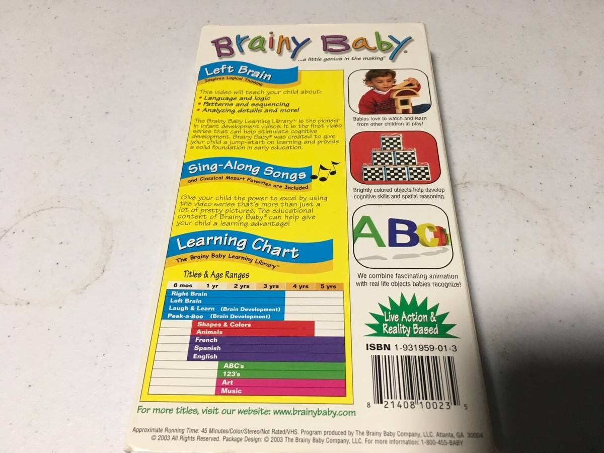 Brainy Baby Left Brain VHS | eBay