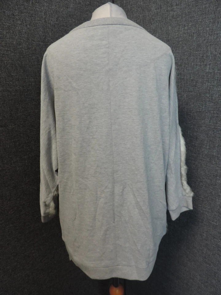 Sudadera frontal de piel sintética gris Marc Cain UK 12 (N3) LN039 CC 09 Foto 4 de 4