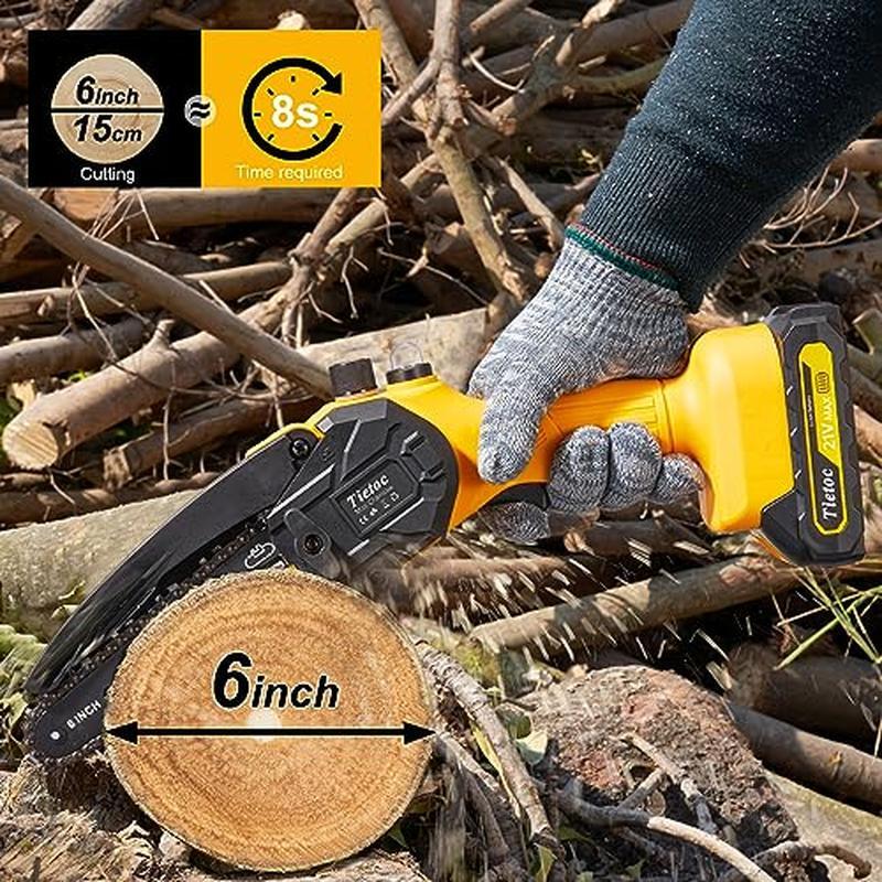 Portable Cordless Mini Chainsaw 6 In Powerful Battery Operated Safety