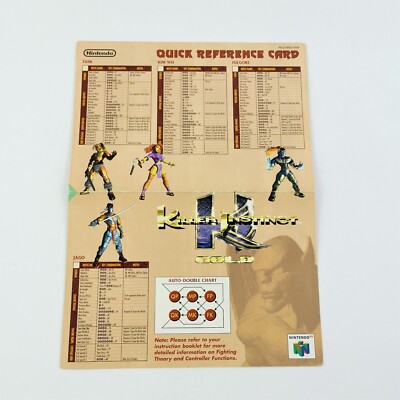 Super Nintendo Karte : Killer Instinct Gold Quick  Reference Card | SNES