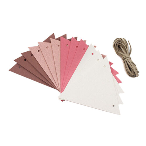 12pcs/set Banner Bunting Waterproof Party Decoration Colorful Bunting Banne Pink