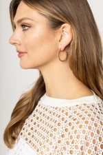 Do Everything in Love 14K Gold/White Gold Metal Post Hoop Earrings 3cm