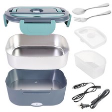 1.5L Electric Heating Lunch Box Portable for Car Office Food Warmer Container US 3