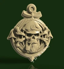 3D STL Model CAPTAIN DEATH for CNC Router 3D Printer Engraver Carving Aspire