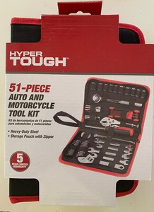 NEW Hyper Tough 51-Piece Auto & Motorcycle Tool Kit w/Zippered Storage Case