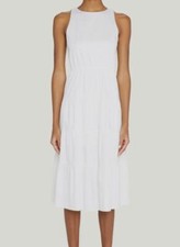 $350 Alice + Olivia Women's Ivory Sleeveless Hartley Midi Dress Size 12