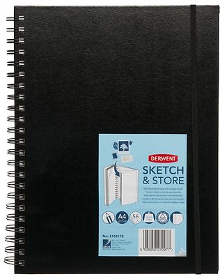 Derwent Skizze und Aufbewahrung A4 Hochformat Hardcover Skizzenbuch mit Aufbewahrungstasche 