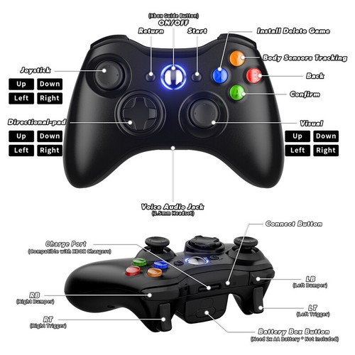 Wireless Controller For Microsoft Xbox 360 360/Slim Windows 8 10 PC Game 2.4GHz - Picture 16 of 24