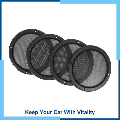 Universal Pack(4) 7 Inch Speaker Grills Cover Mesh Guard Protective Case Black