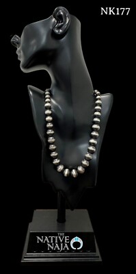 Chimney Butte Large Multi Sized Sterling Silver Navajo Pearls 21'' Necklace NK177
