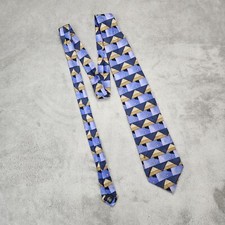 Grateful Dead Tie Mens Blue Geometric Jack Straw Third Set Silk Made in USA