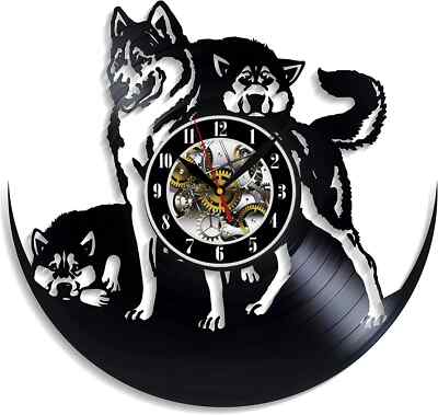 Wolf Vinyl Wall Clock - Retro Decor - Unique Home Accent - Perfect Gift