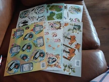 6X 3D SHEETS FOR SCRAPBOOKING TBZ/SCISSORS NEW/RELIEF/GLOSSY NEW (D805)