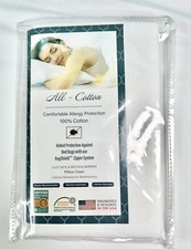 National Allergy Premium 100 Cotton Zippered Pillow Protector 21"x27"