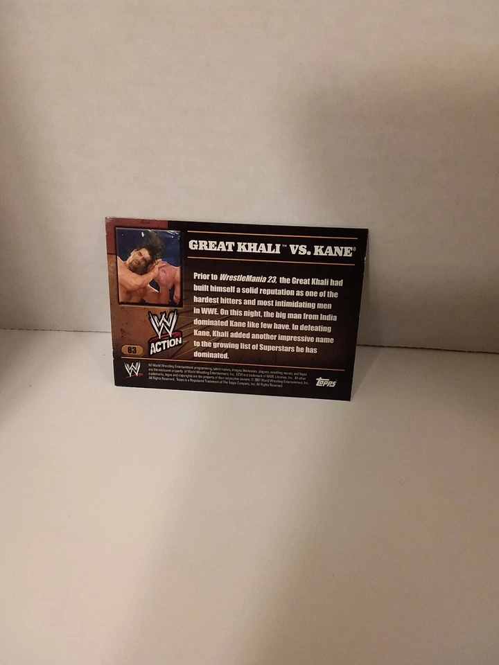 Topps Wwe Action Card #83 Great Khali Vs Kane - Image 2 of 2